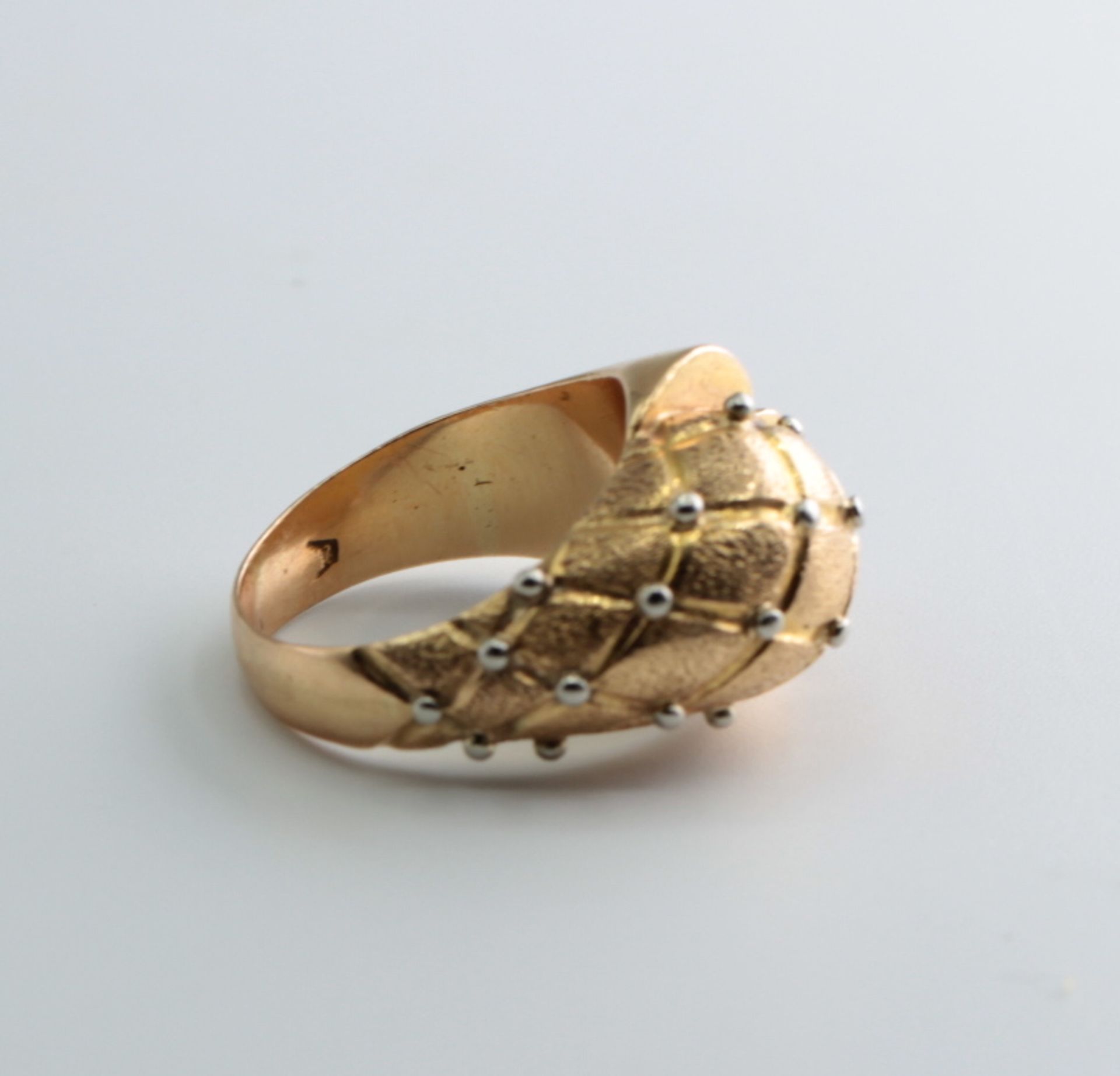 Designer Ring, 750 Gelbgold mit Weißgold - Bild 4 aus 4