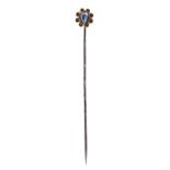 GOLD TIE PIN WITH SAPPHIRE | (European - 3rd quarter of the 19th century)
