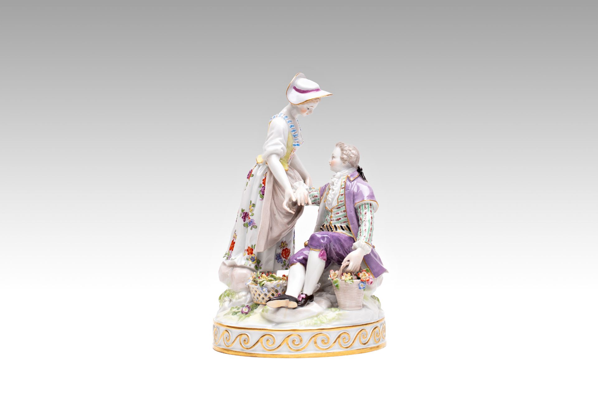 THE GARDENER AND THE NOBLEMAN | (Meissen, Germany - turn of the 19th and 20th centuries)