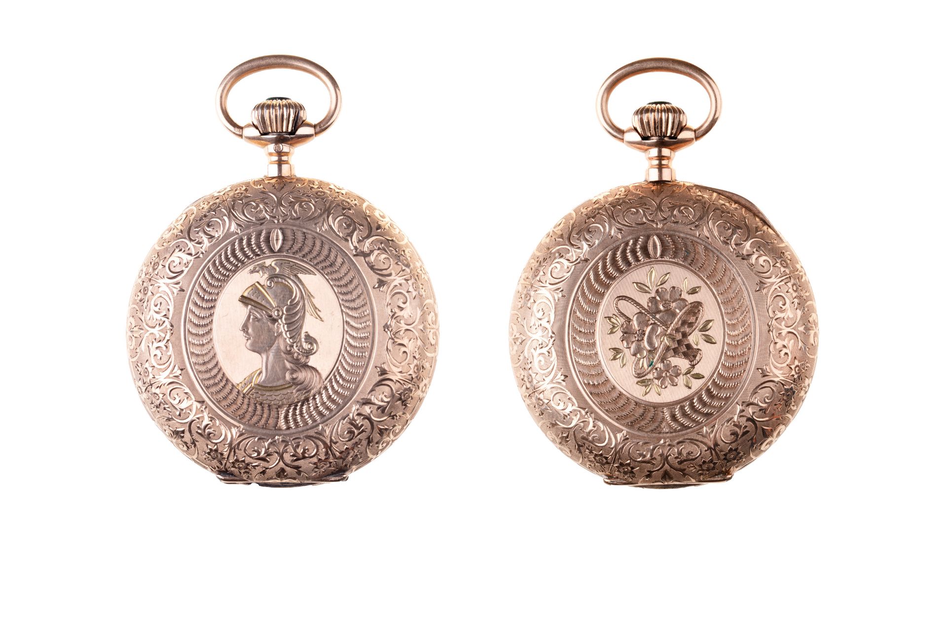 GOLD POCKET WATCH WITH THREE CASES | (Switzerland - end of the 19th century)
