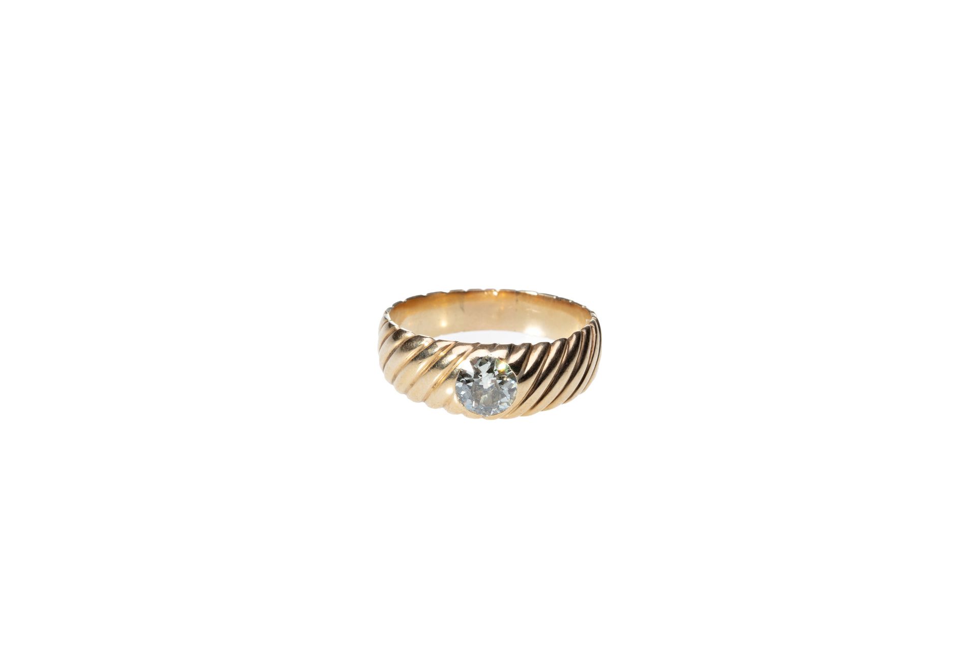 GOLD RING WITH DIAMOND 1.00 CT | (At. - Hun. - 1st quarter of the 20th century)