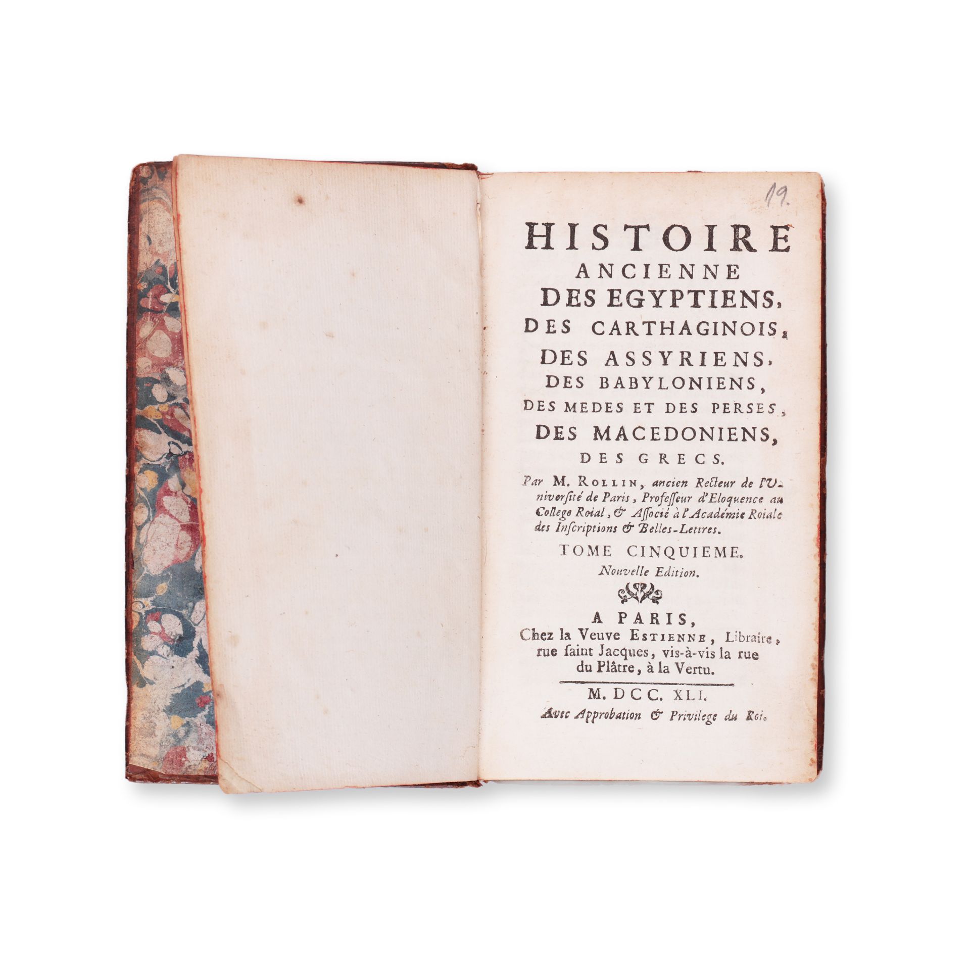 ROLLIN, Charles (1661-1741): Histoire ancienne des Egyptiens. Vol. V.