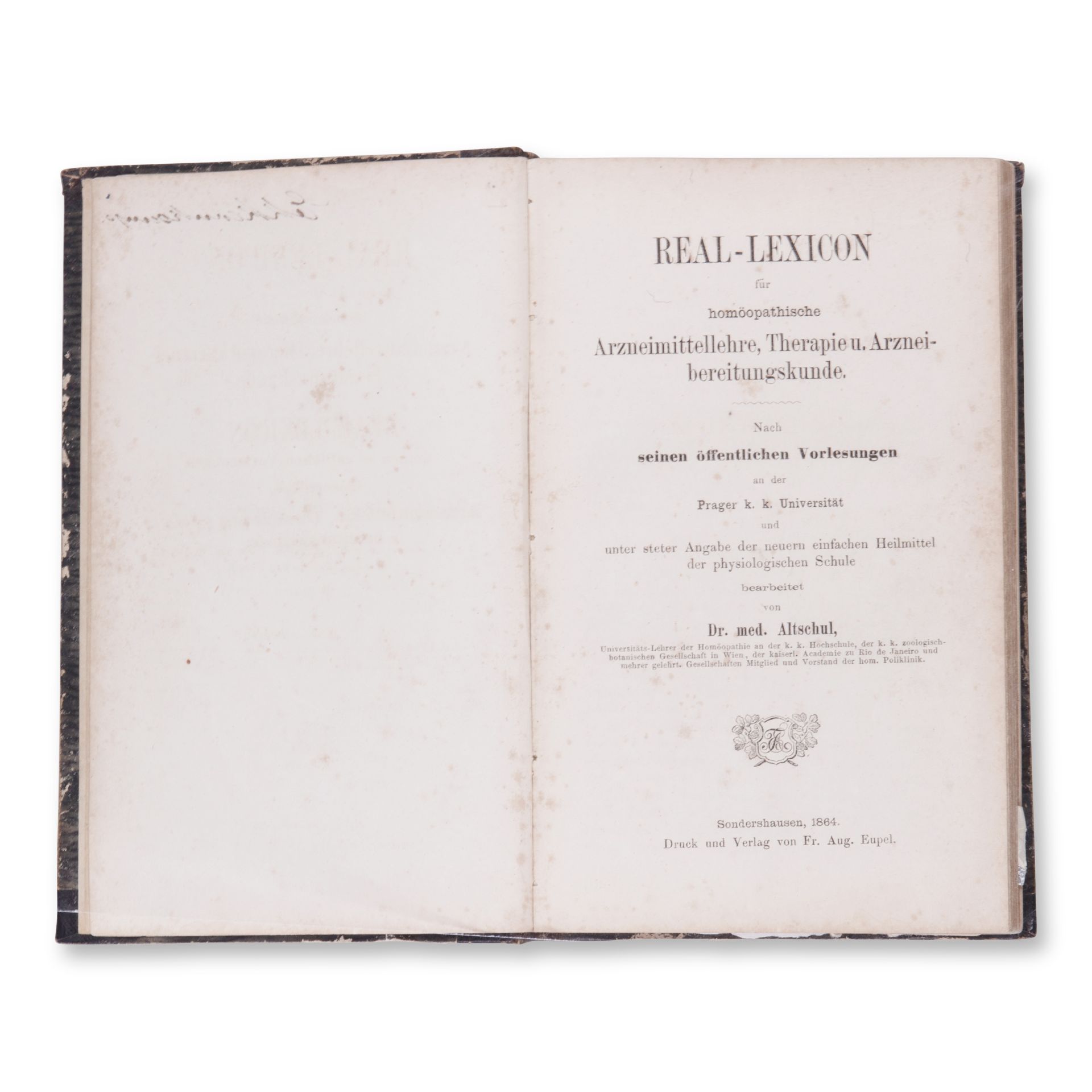 ALTSCHUL, Elias (1797?-1865): Real-Lexicon Fur Homoopathische Arzneimittellehre