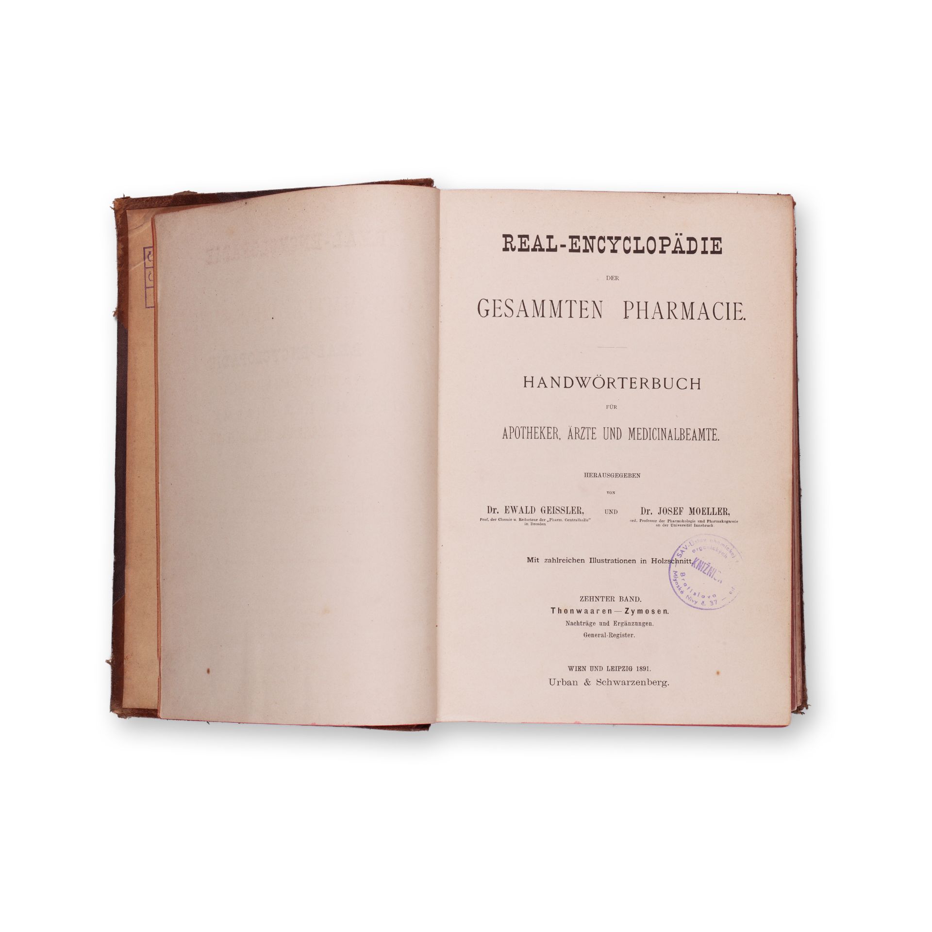 GEISSLER, Ewald, MOELLER, Josef: Real-Encyclopadie der gesammten Pharmacie. Vol. X. - Image 3 of 3