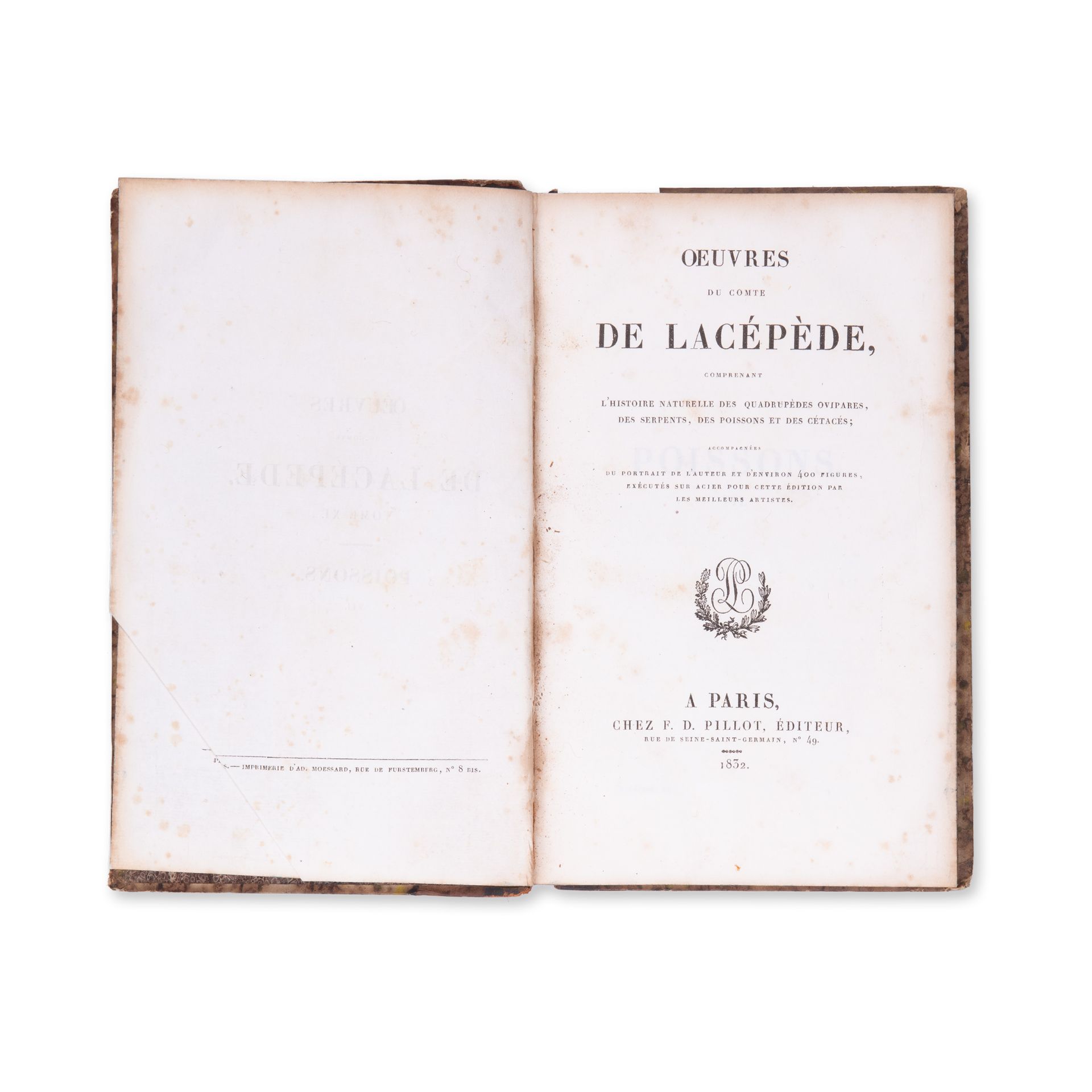 LA CEPEDE, M. (1756-1825): Comprenant l'histoire naturelle. Vol. XI. - Bild 3 aus 4