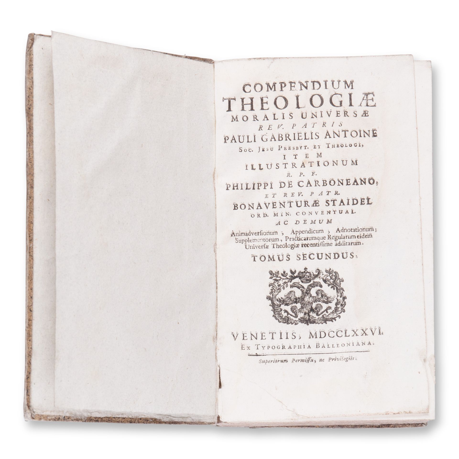 ANTOINE, Paul-Gabriel (1678-1743): Compendium theol. moralis universae. Vol. II.