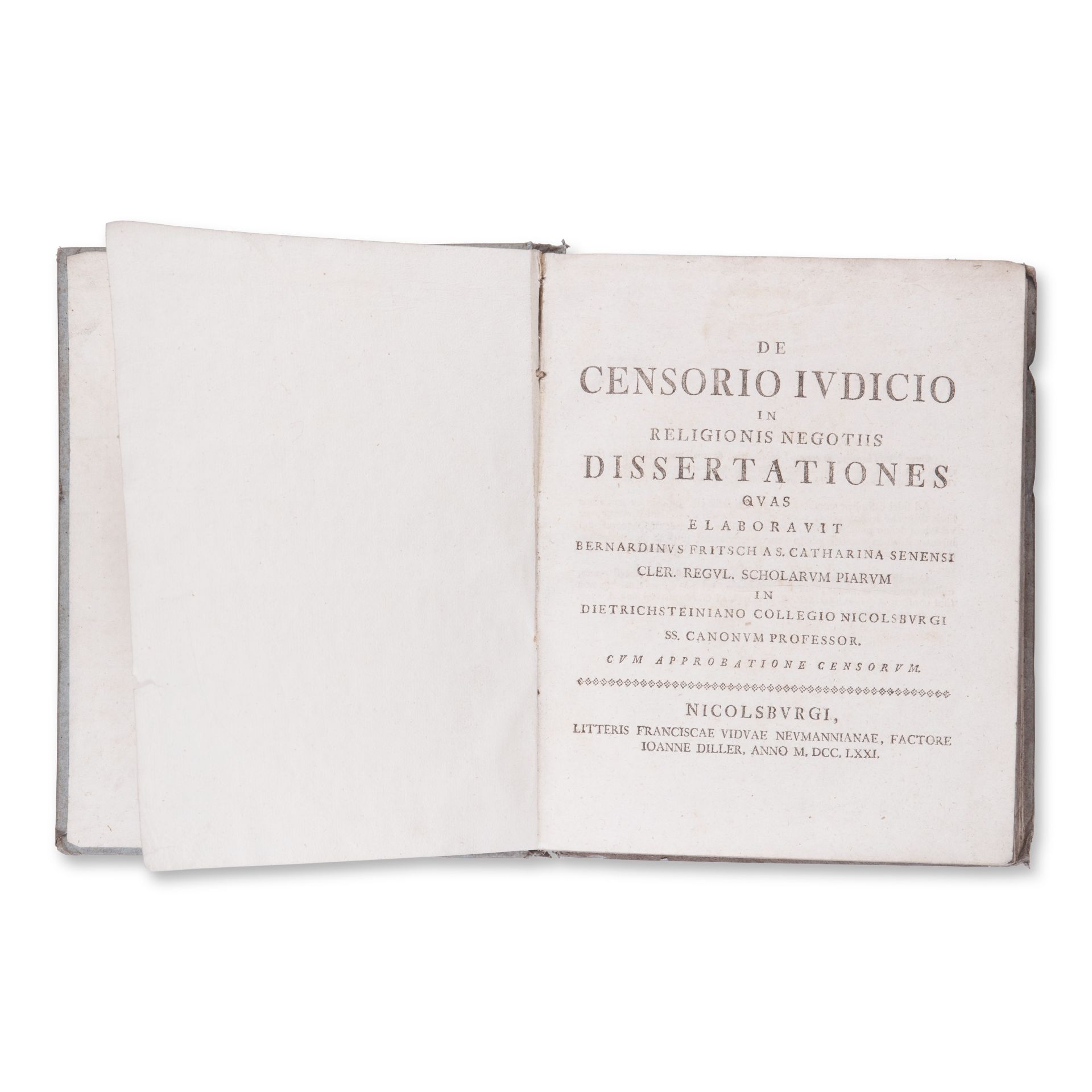 FRITSCH, Bernardinus : De censorio iudicio - Bild 3 aus 4