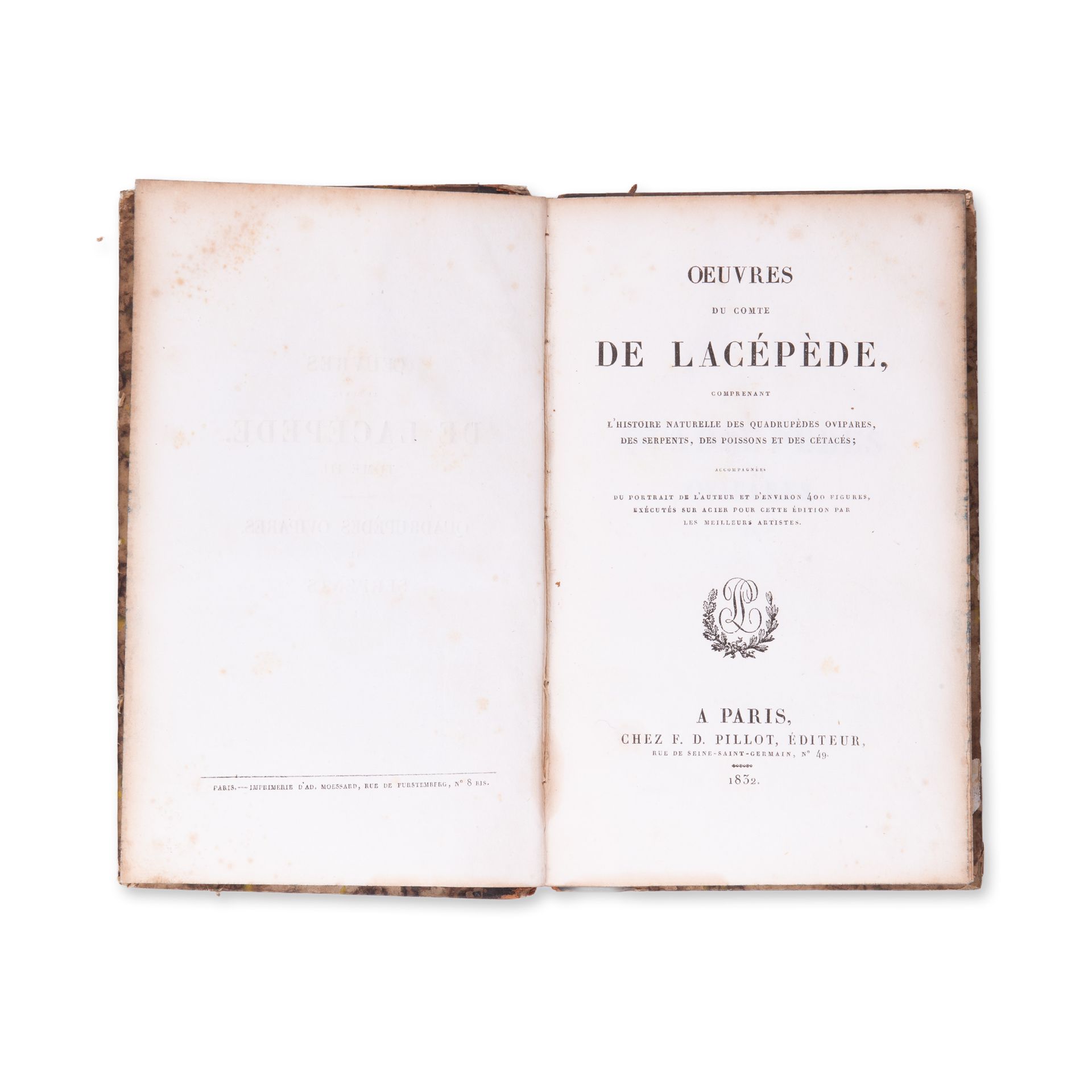 LA CEPEDE, M. (1756-1825): Comprenant l'histoire naturelle. Vol. III. - Bild 3 aus 4