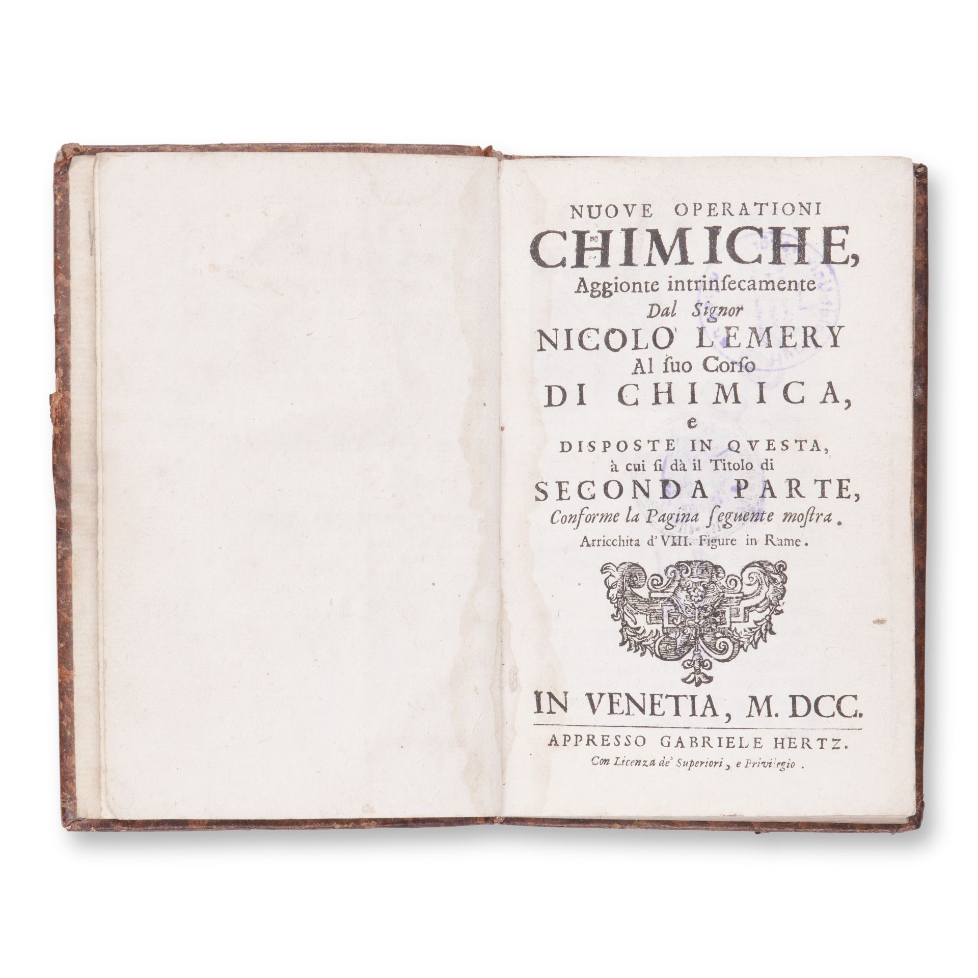 LEMERY, Nicolas (1645-1715): Nuove operationi Chimiche. Vol. II. - Bild 3 aus 4