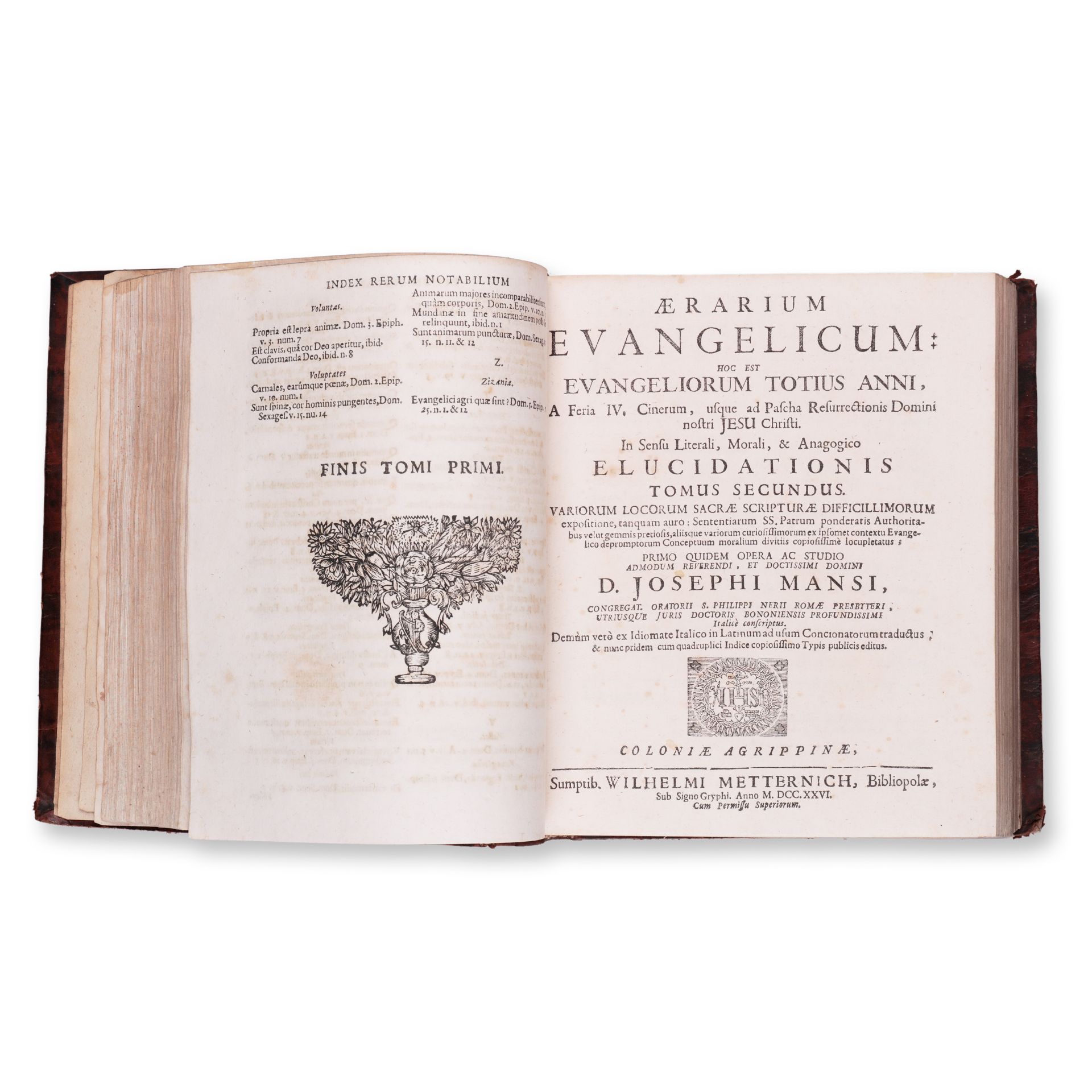 MANSI, Giuseppe (1658-1720): Aerarium Evangelicum. Vol. I. a II. - Bild 3 aus 4
