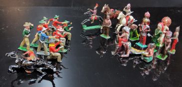 Britains Wild West lead figures including Native American Indians and cowboys etc.