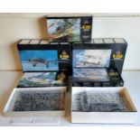 Five boxed Accurate Miniatures aircraft kits; #3432 B-25G, #3430 B-25B, #3420 SBD-1 Dauntless, #2900
