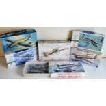 Six boxed Hasegawa Japanese aircaft model kits; 1/48 scale 19196 Mitsubiushi F1M2, 09301 Nakajima