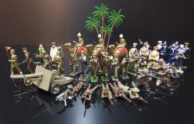 Britains WWI and WWII figures including three Imperial Camel Corps Brigade, WWI and WWII infantry,