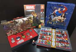 An American Figmini Lego style Avengers VS Justice League Superheroes MiniFigure Chess Book,