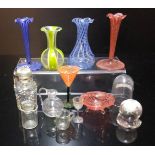 Dolls House Accessories - Victorian and later glassware, including Venetian glass vases, water jug,