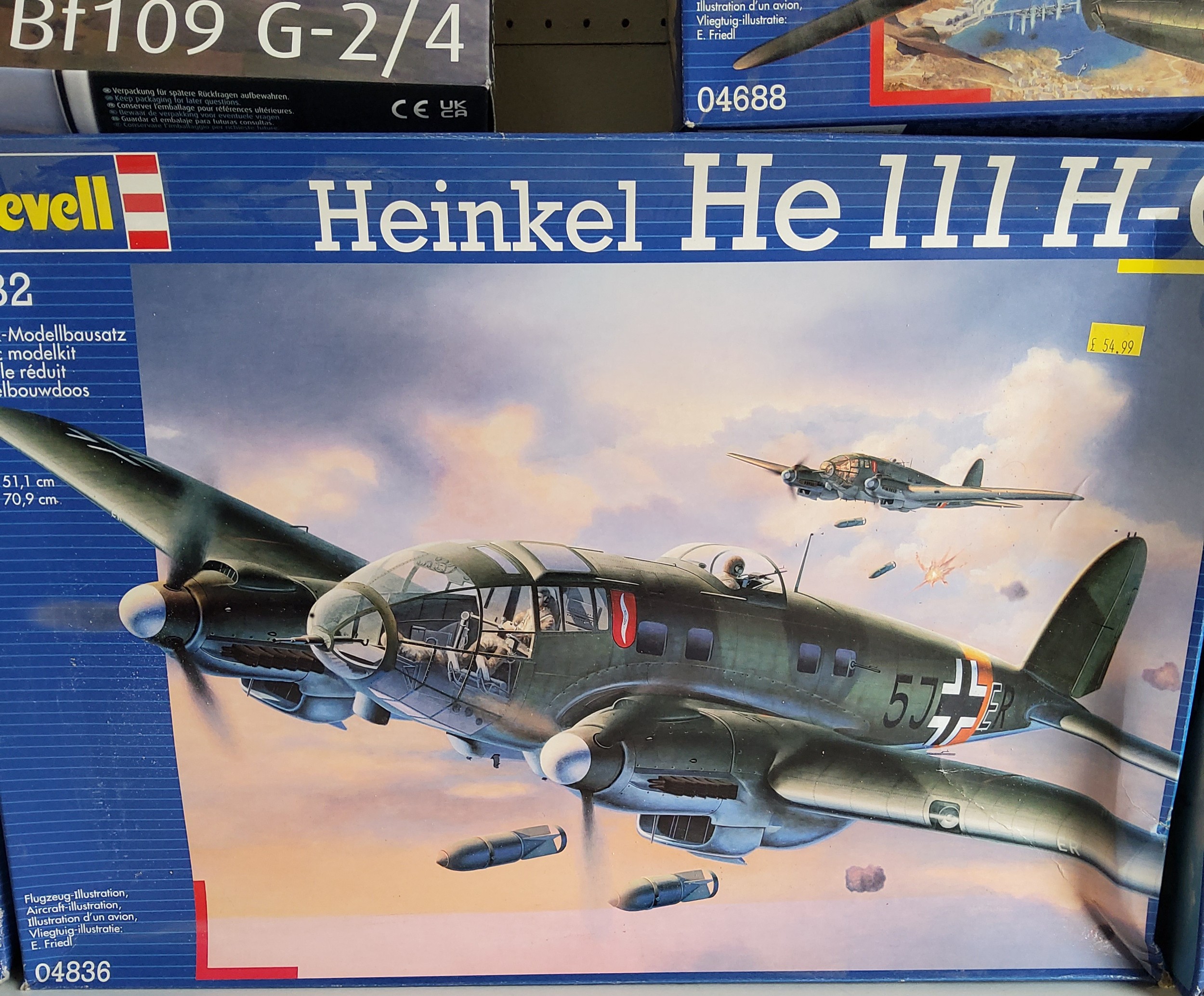 Six boxed Revell Luftwaffe aircraft kits; #04728 Junkers Ju88A-1, #04557 Donier DO, #03829 - Image 3 of 3