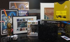 Star Wars & Star Trek collectibles including Eaglemoss Ltd. Enterprise-D plans; The Star Trek
