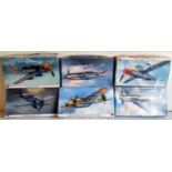 Six boxed 1/48 scale German Luftwaffe aircraft model kits; 09856 Focke-Wulf Fw190F-8, 09324