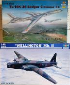 A Boxed Trumpeter 02823 1/48 Scale "Wellington" Mk III Aircraft Kit; a 01612 1:72 scale Tu-16k-26