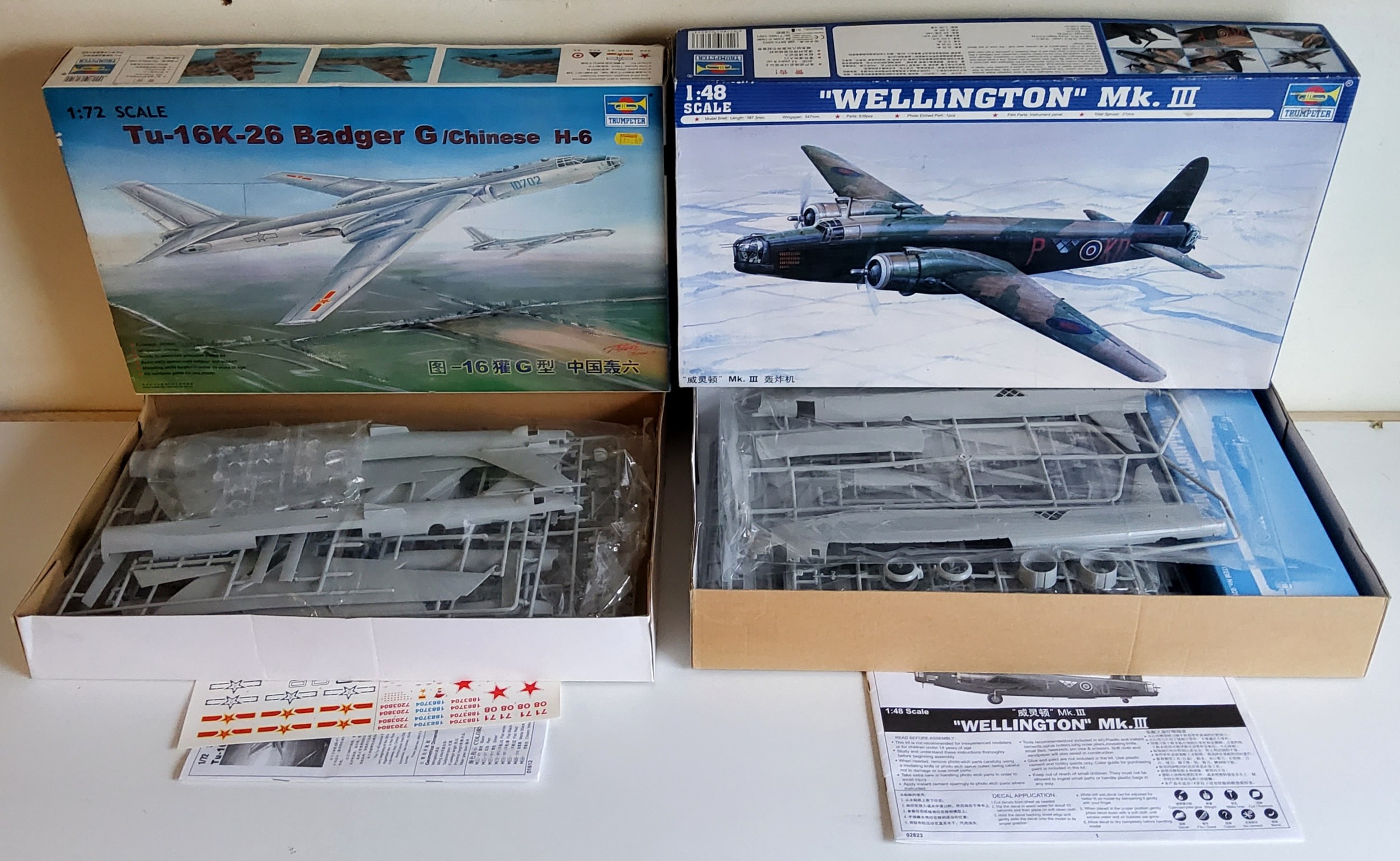 A Boxed Trumpeter 02823 1/48 Scale "Wellington" Mk III Aircraft Kit; a 01612 1:72 scale Tu-16k-26 - Image 2 of 2