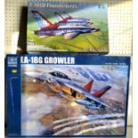 A boxed Trumpeter 1/32nd Scale 03206 EA-18G Growler VAQ-129 Aircraft Kit; A boxed Trumpeter 1/48