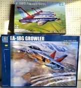 A boxed Trumpeter 1/32nd Scale 03206 EA-18G Growler VAQ-129 Aircraft Kit; A boxed Trumpeter 1/48