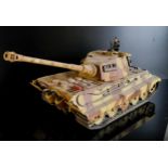 A kit built WWII German Tiger II tank, 65cm length to barrel tip,(overall well built, some small