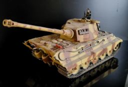 A kit built WWII German Tiger II tank, 65cm length to barrel tip,(overall well built, some small