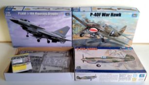 Three Boxed Trumpeter Aircraft Model Kits, comprising 02841 1/48 Scale PLAAF J-10A Vigorous