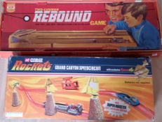 Ideal Two-Cushion Rebound game; a Corgi Rockets Grand Canyon Speedcircuit no 2075, (both boxed,