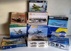 Ten boxed aircaft model kits; G.W.H 1/48 scale #S4819 MIG-29 "Fulcrum C" 9-13; Pro-Modeler #5936