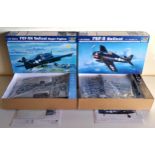 A Boxed Trumpeter 02259 1/32 scale F6F-5N Hellcat Night Fighter Aircraft Kit; a 02257 1/32 F6F-5