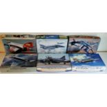 Six boxed Hasegawa Aircraft Kits; 1/48 Scale 09629 RF-4C Phantom II, CH8 McDonnell Douglas Phantom