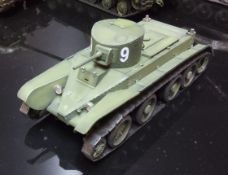 Five Russian well built tank kits including BT-2; T-34/76; IS-2 (“Joseph Stalin”) #432; T-34 #174;