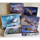 Five boxed 1/48 scale Academy Hobby Model Kits; #1666 B-17c Flying Fortress, #12339 RAF B-25C/D, #