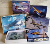 Five boxed 1/48 scale Academy Hobby Model Kits; #1666 B-17c Flying Fortress, #12339 RAF B-25C/D, #