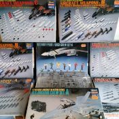 Eight boxed Hasegawa weapons and crew sets / kits; 36006 U.S Navy Pilot / Deck Crew Set:A, X48-4 U.S