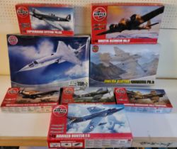 Eight boxed Airfix R.A.F AIircraft Model Kits; #A10105 BAR TSR, #A10103 English Electric