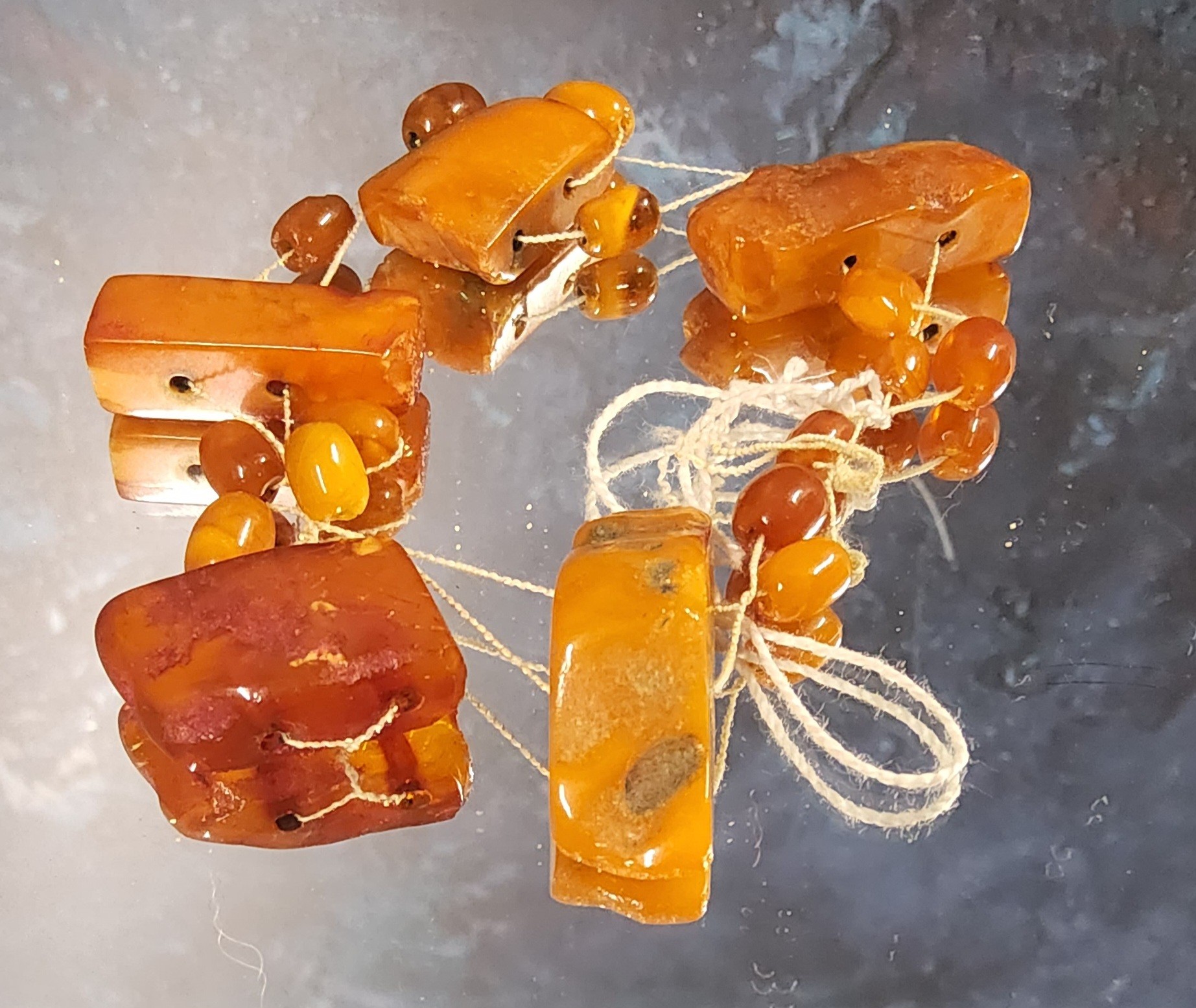 Butterscotch Amber necklace fragments