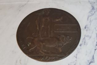 World War I - a death plaque, awarded to Harold Stephen Smith