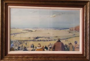 GW Allinson, 20th century, Point to Point, signed, dated 1908, watercolour, 28cm x 47cm