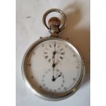 A Victorian multi-dial pocket watch/stop watch, the back inscribed Thames Sailing Club, Sealed