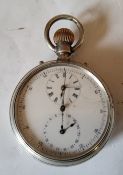 A Victorian multi-dial pocket watch/stop watch, the back inscribed Thames Sailing Club, Sealed
