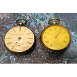 A Victorian silver open faced pocket watch, Detached Lever, the movement engraved Rosseu? & Co