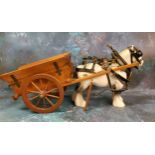 A Beswick grey shire horse, with cart, printed mark