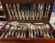 An Ashberry E.P.N.S. Kings pattern canteen of flatware, cased