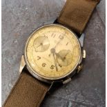 A vintage Ardath silverplated gentleman's tachymeter wristwatch, 17 jewel movement, silvered dial,