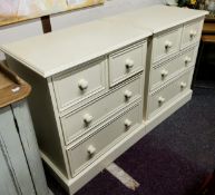 A pair of contemporary white chests, of two short over two long drawers, 79cm high,  67cm wide