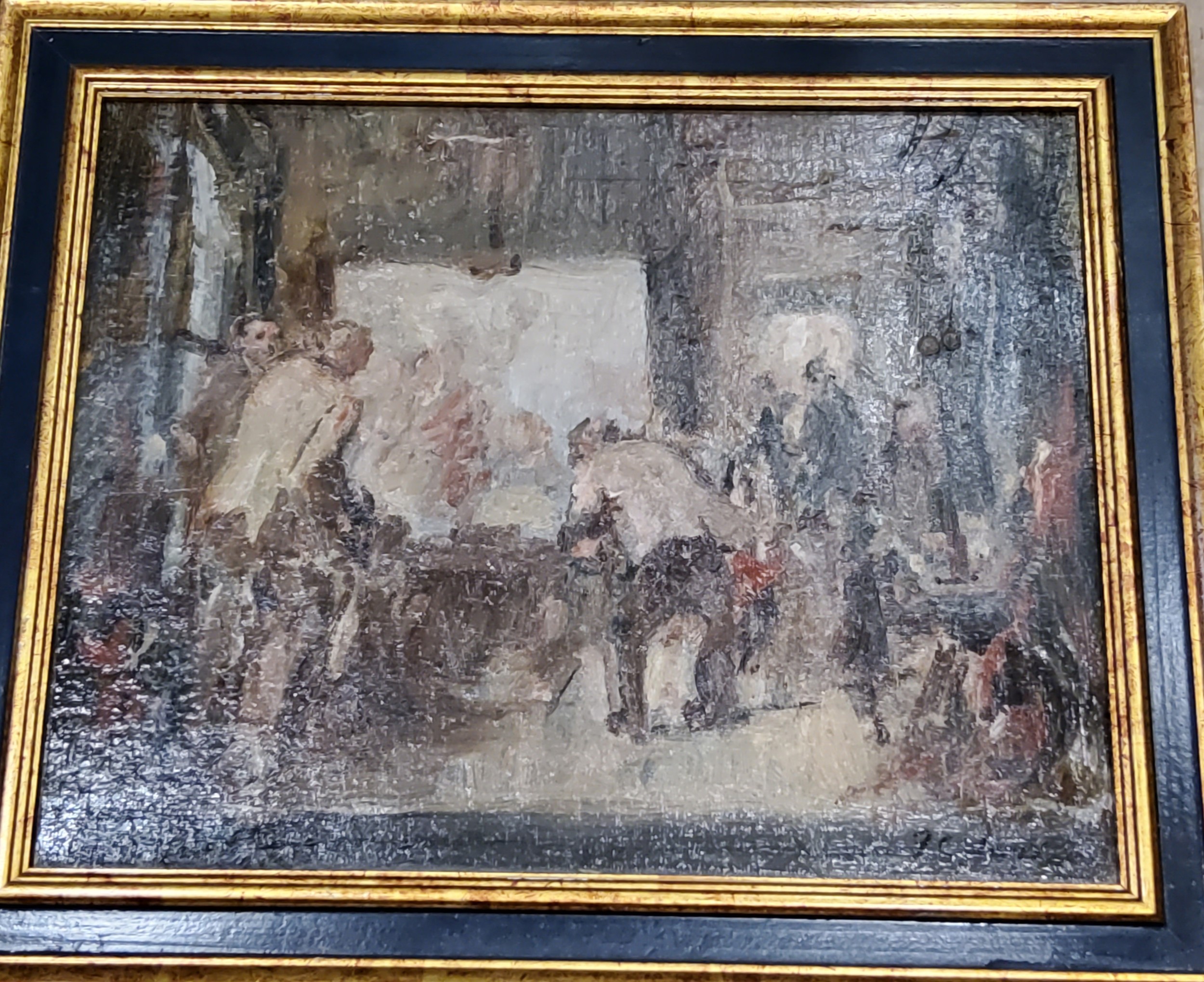 Frederick Charles Winby (1875-1959), Tavern Scene, signed, oil on board, 23.5cm x 29cm